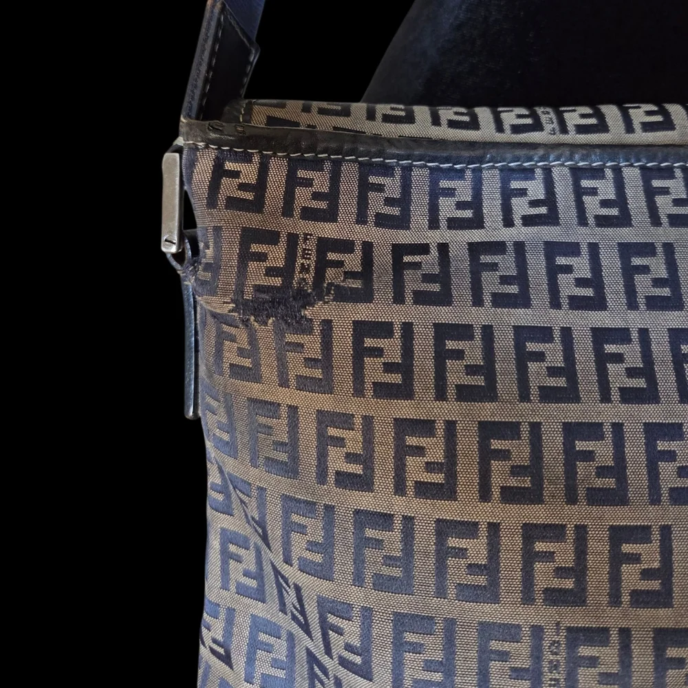 Fendi Monogram Navy Men's Messenger Bag